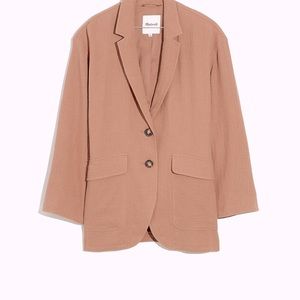 NWT Madewell Cotton-Linen Relaxed Larsen Blazer Faded Earth XS